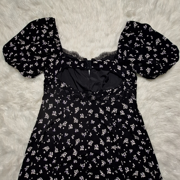 Forever 21 Plus Black Floral Lace Maxi Dress Size 0X - Picture 8 of 15